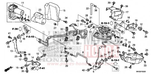 SYSTEME D'ASSERVISSEMENT AVANT/SYSTEME DE SOUPAPES AVANT CBR1000RAF de 2015
